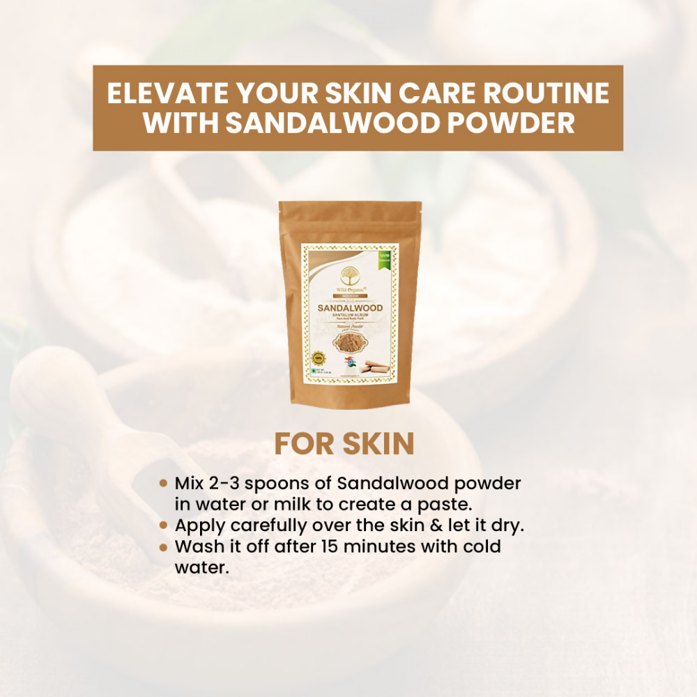Wild Organic Sandalwood Powder for Skin Brightening Face And Body Pack