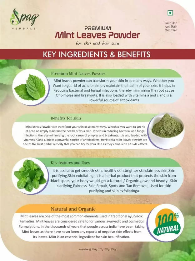 Spag Herbals Premium Mint Leaf Powder