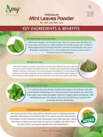 Spag Herbals Premium Mint Leaf Powder