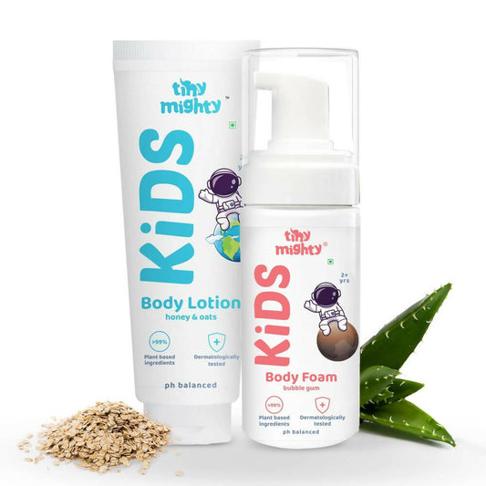 Tiny Mighty Kids Foam Body Wash And Body Lotion Combo