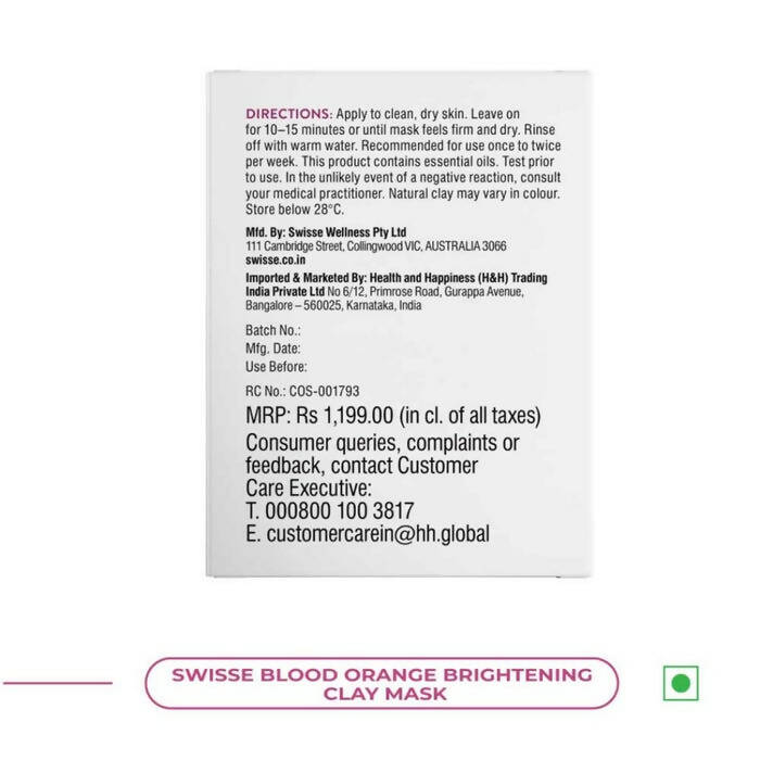 Swisse Blood Orange Brightening Clay Mask With Vitamin C - DrMediCart
