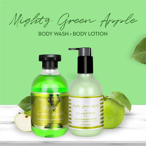 Glamveda Green Apple Refreshing Body Wash & Lotion Combo Pack