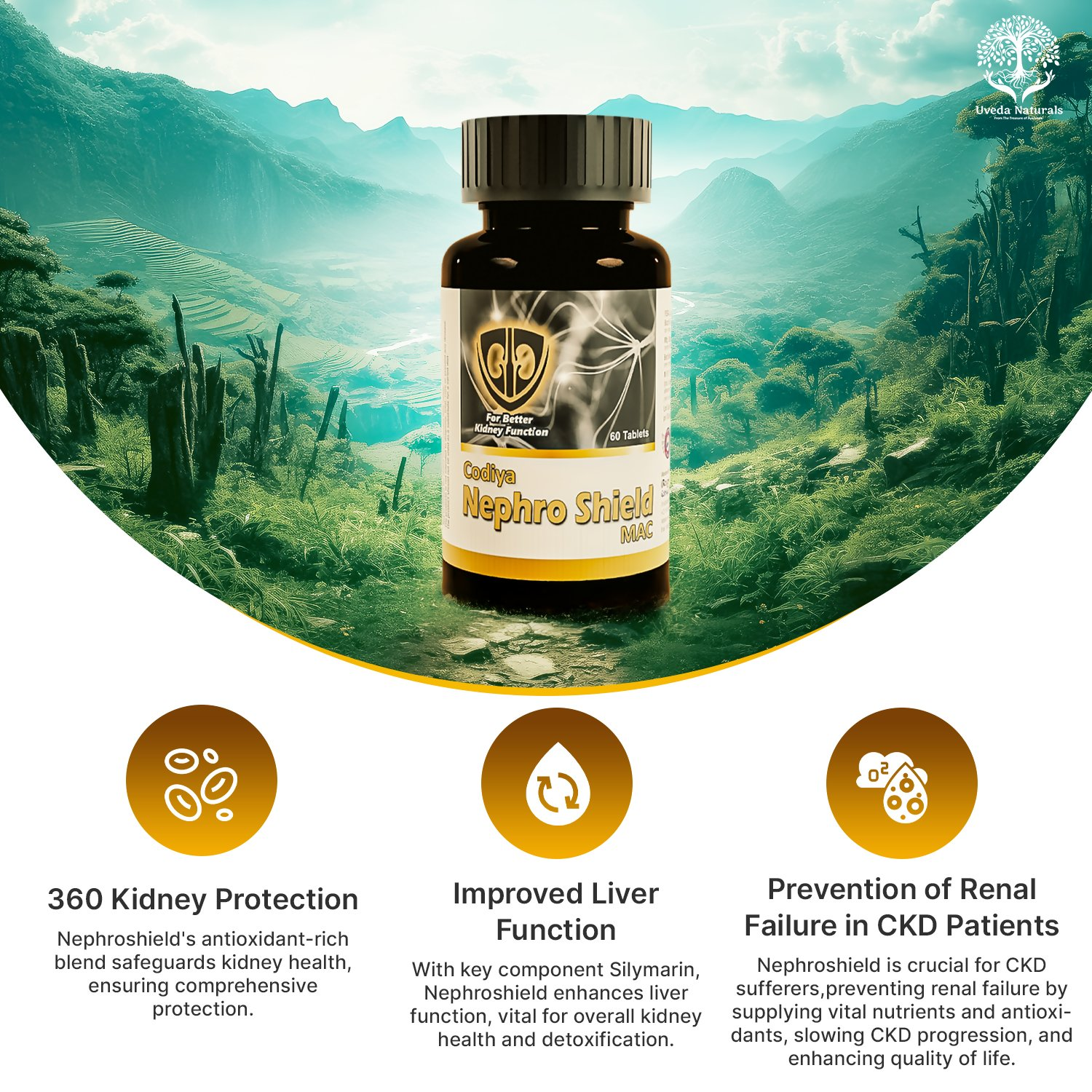 Uveda Naturals Codiya Nephroshield Mac Tablets