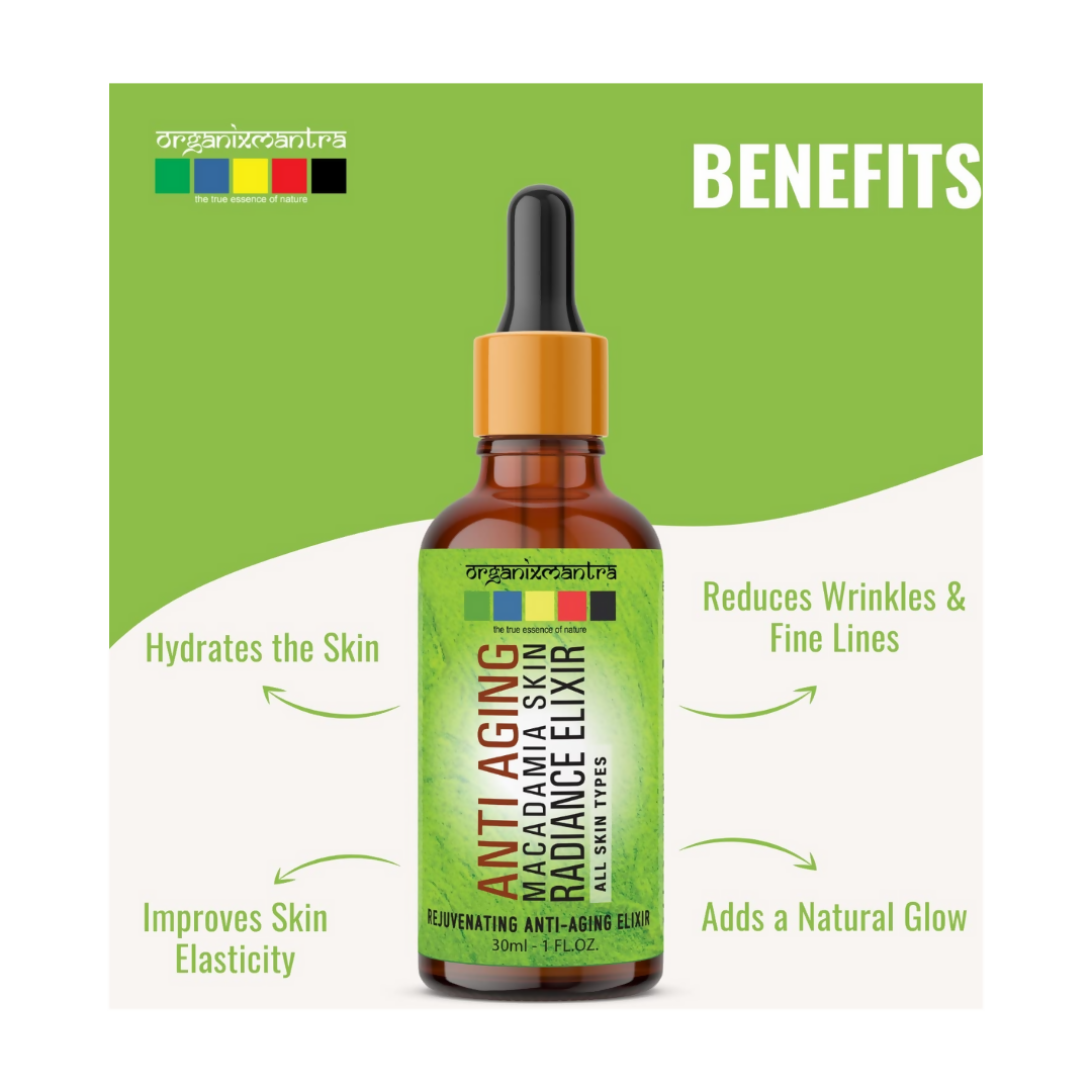 Organix Mantra Anti-Aging Macadamia Radiance Elixir Natural Face Care Serum