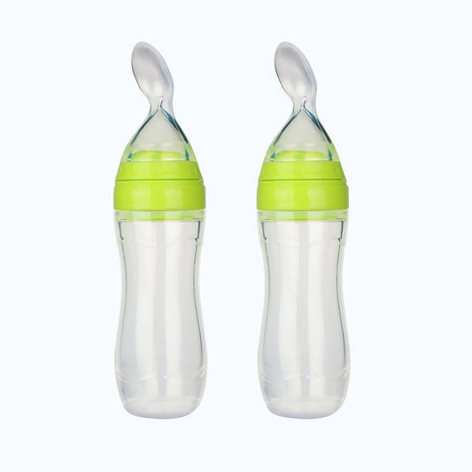 Buy Safe-O-Kid Easy Set of 2 Squeezy Silicone Food Feeder Spoon (Soft Tip) Bottle- Green- 90mL from DrMediCart, Ship from India to USA
