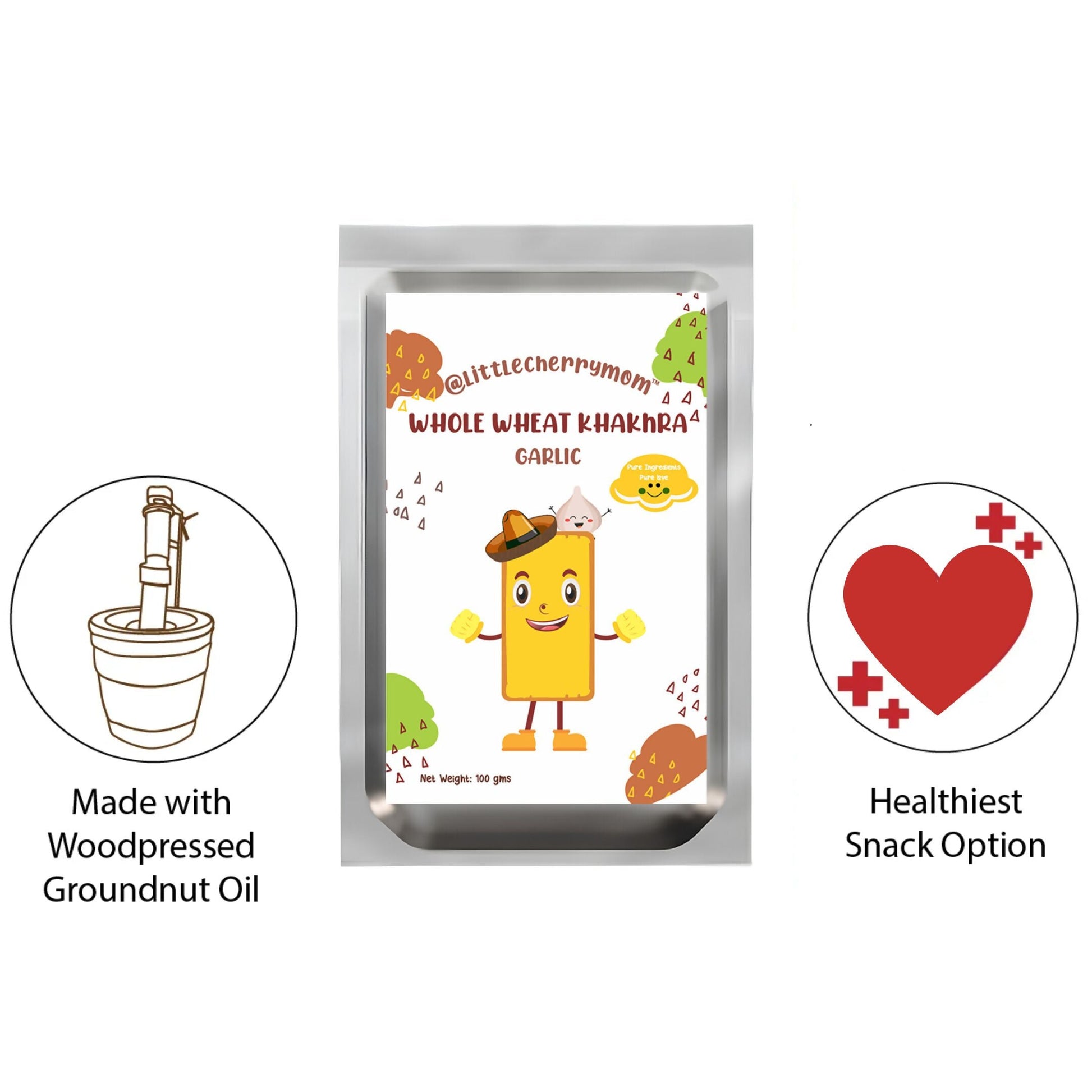Littlecherrymom Whole Wheat Khakhra – Garlic