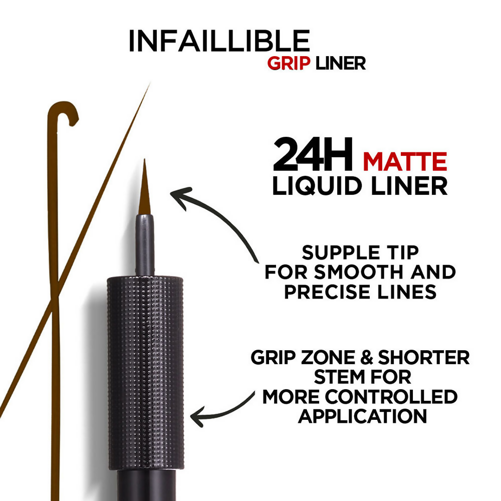 L'Oreal Paris Infaillible Grip 24H Matte Liquid Liner - 03 Brown