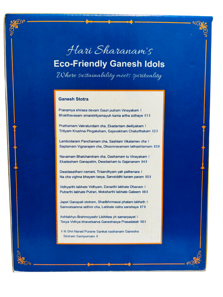 Eco-Friendly Ganesh Idols (Non-Toxic Colors) With Chatri, Kumkum & Akshat