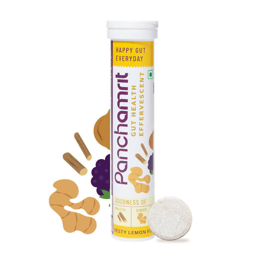 Panchamrit Gut Health Effervescent Tablets-Zest Lemon Flavor