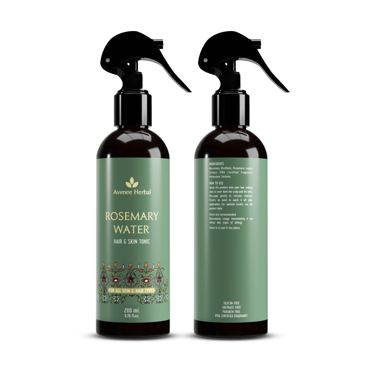 Avimee Herbal Rosemary Hair Care Routine Combo: Rosemary Water Spray & Rosemary Hair Oil
