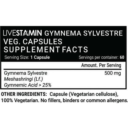 Livestamin Gymnema Sylvestre Capsules - Limited Time Offer