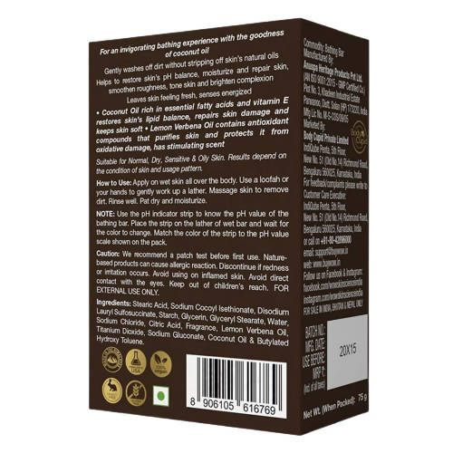 Wow Skin Science Coconut & Lemon Verbena Bathing Bar - Drmedicart