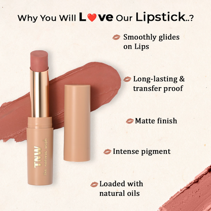 The Natural Wash Silky Matte Fusion Longstay Bullet Lipstick - Stardust Rose
