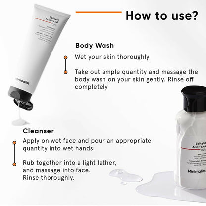 Minimalist Salicylic Acid Face Wash and Body Wash Combo