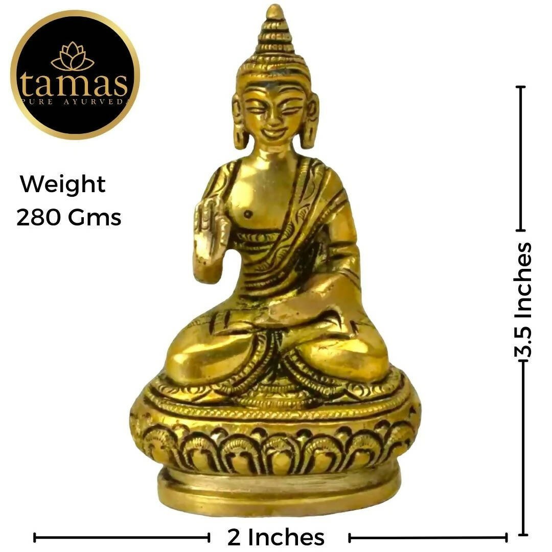 Tamas Brass Buddha Idol Decorative Showpiece (Golden) - Drmedicart