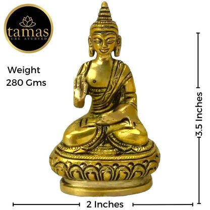 Tamas Brass Buddha Idol Decorative Showpiece (Golden) - Drmedicart