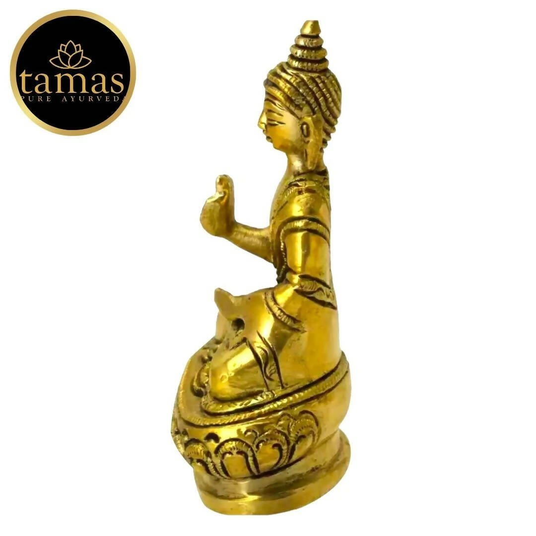 Tamas Brass Buddha Idol Decorative Showpiece (Golden) - Drmedicart