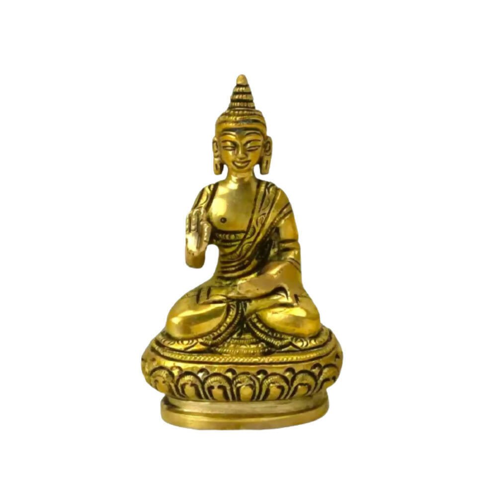 Tamas Brass Buddha Idol Decorative Showpiece (Golden) - Drmedicart