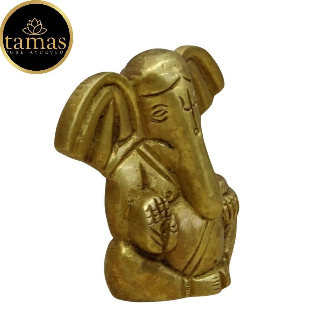 Tamas Brass Ganesha Statue for Temple (Golden) - Drmedicart