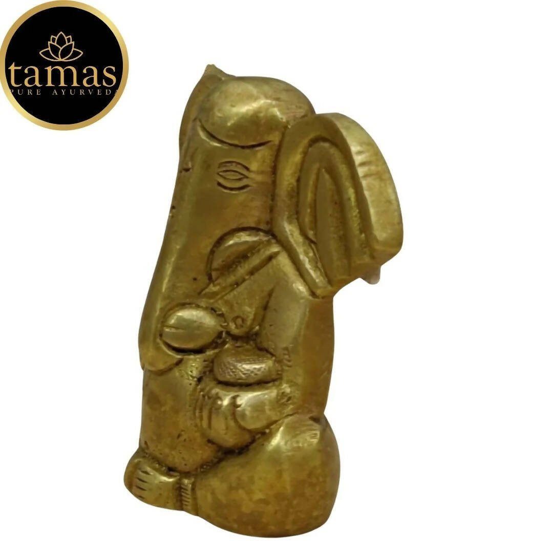 Tamas Brass Ganesha Statue for Temple (Golden) - Drmedicart