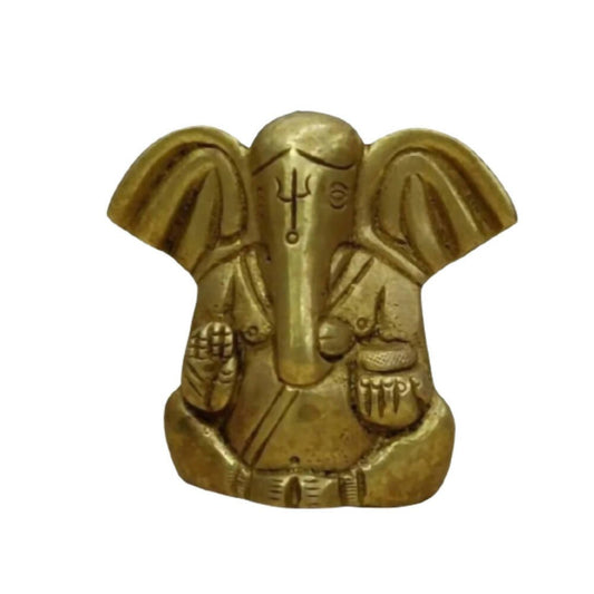 Tamas Brass Ganesha Statue for Temple (Golden) - Drmedicart