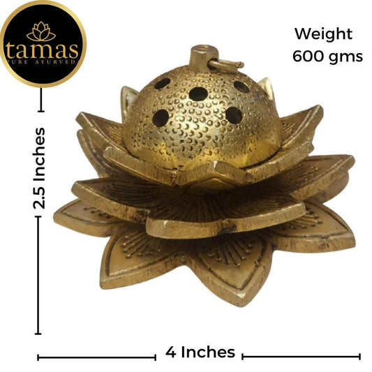 Tamas Brass Handcrafted Lotus Dhoop Stand with Antique Finish - Drmedicart