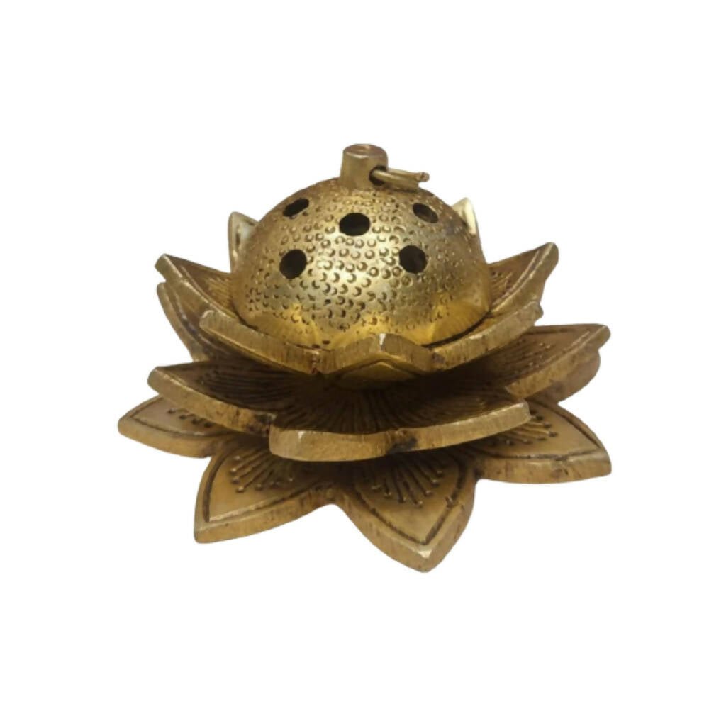 Tamas Brass Handcrafted Lotus Dhoop Stand with Antique Finish - Drmedicart
