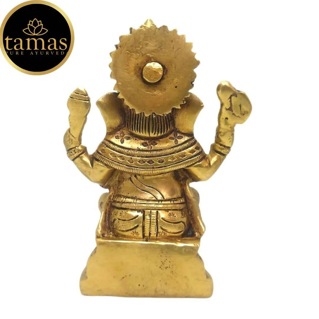 Tamas Brass Handmade Ganesh Statue for Good Luck, Success and Prosperity (Golden) - Drmedicart