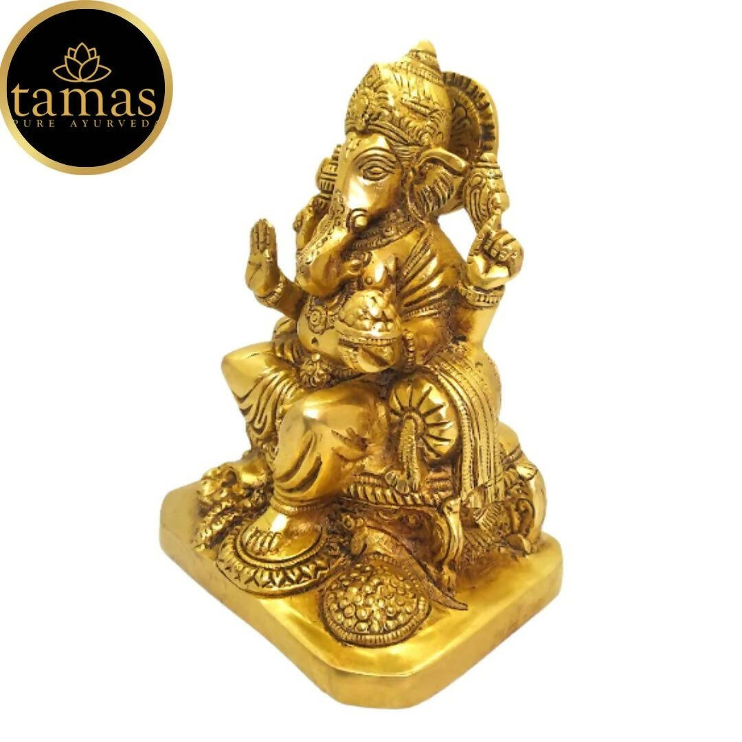 Tamas Brass Lord Ganesh Lakshmi Statue (Golden) - Drmedicart