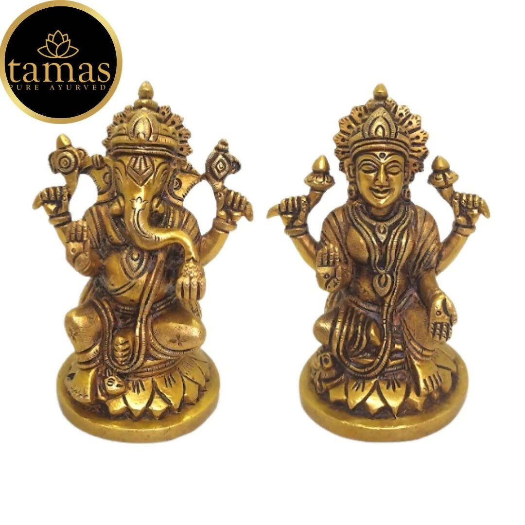 Tamas Brass Lord Ganesh Lakshmi Statue (Golden) - Drmedicart