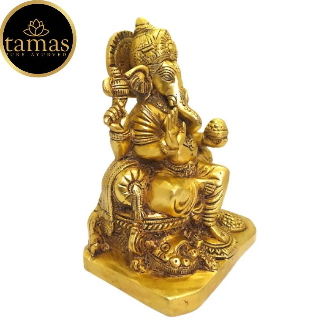 Tamas Brass Lord Ganesh Lakshmi Statue (Golden) - Drmedicart
