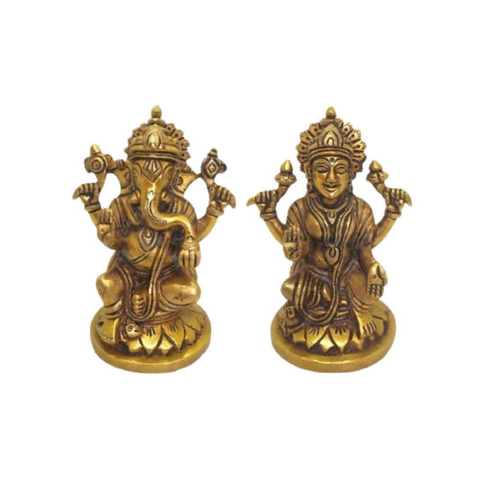 Tamas Brass Lord Ganesh Lakshmi Statue (Golden) - Drmedicart
