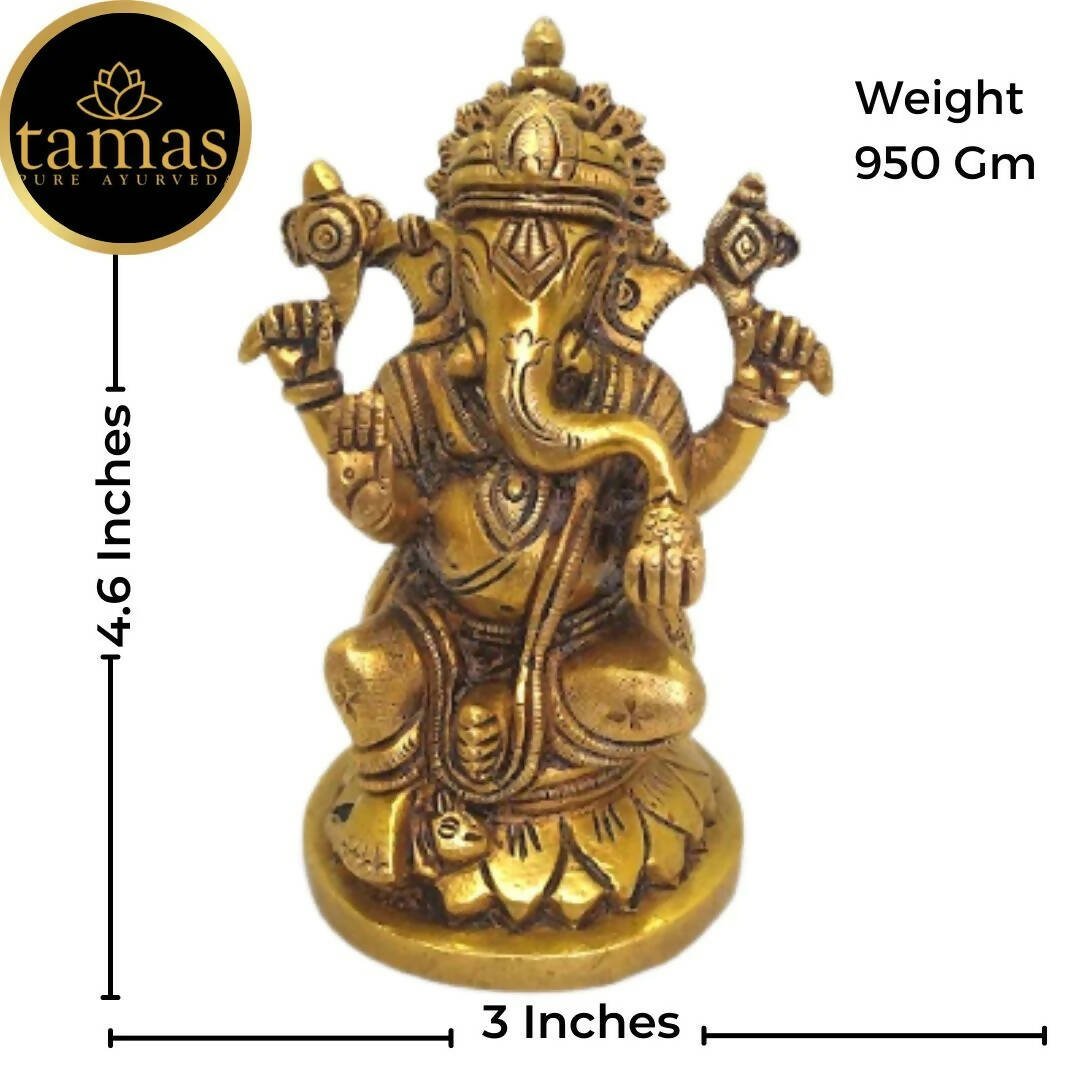 Tamas Brass Lord Ganesh Lakshmi Statue (Golden) - Drmedicart