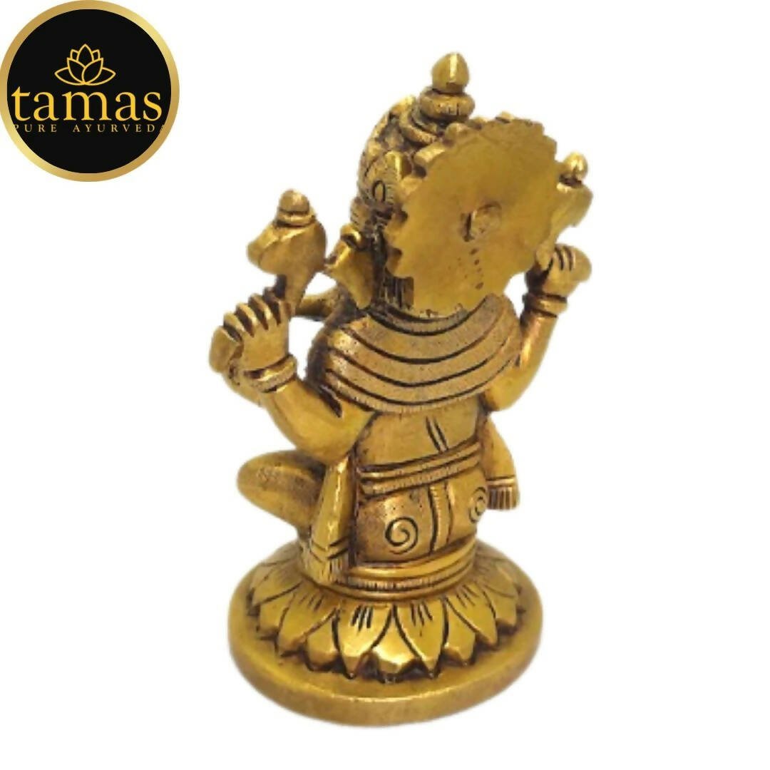 Tamas Brass Lord Ganesha Idol for Home & Office Temple (Golden) - Drmedicart