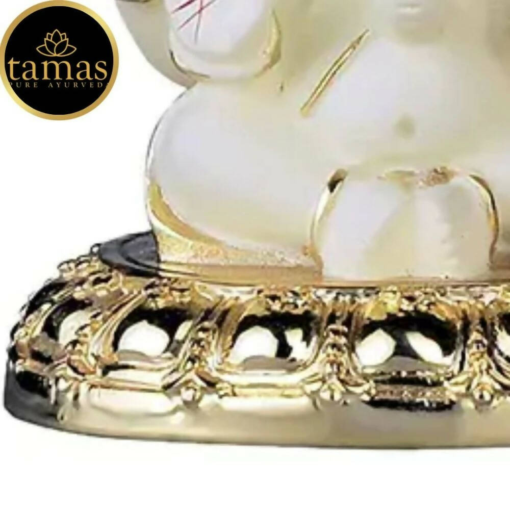 Tamas Gold - Polished Gaj Karna Ganesh Idol Off White & Gold Color - Drmedicart