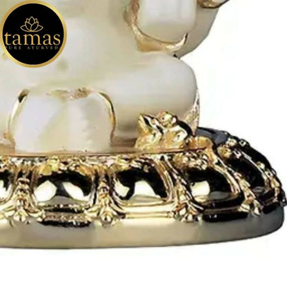 Tamas Gold - Polished Gaj Karna Ganesh Idol Off White & Gold Color - Drmedicart