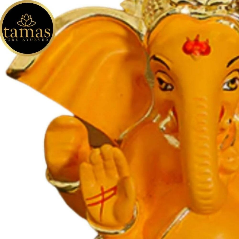 Tamas Gold - Polished Gaj Karna Ganesh Idol Orange & gold Color - Drmedicart