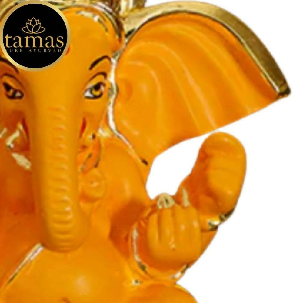 Tamas Gold - Polished Gaj Karna Ganesh Idol Orange & gold Color - Drmedicart