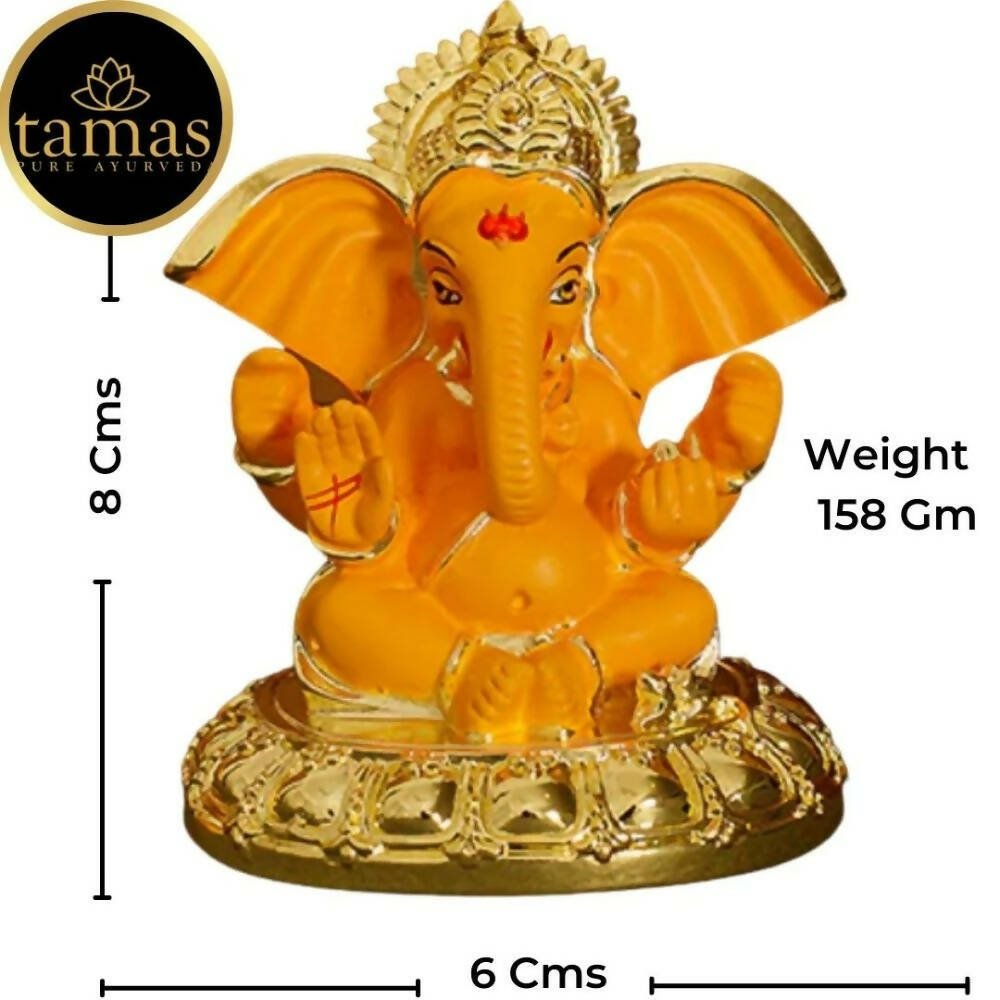 Tamas Gold - Polished Gaj Karna Ganesh Idol Orange & gold Color - Drmedicart