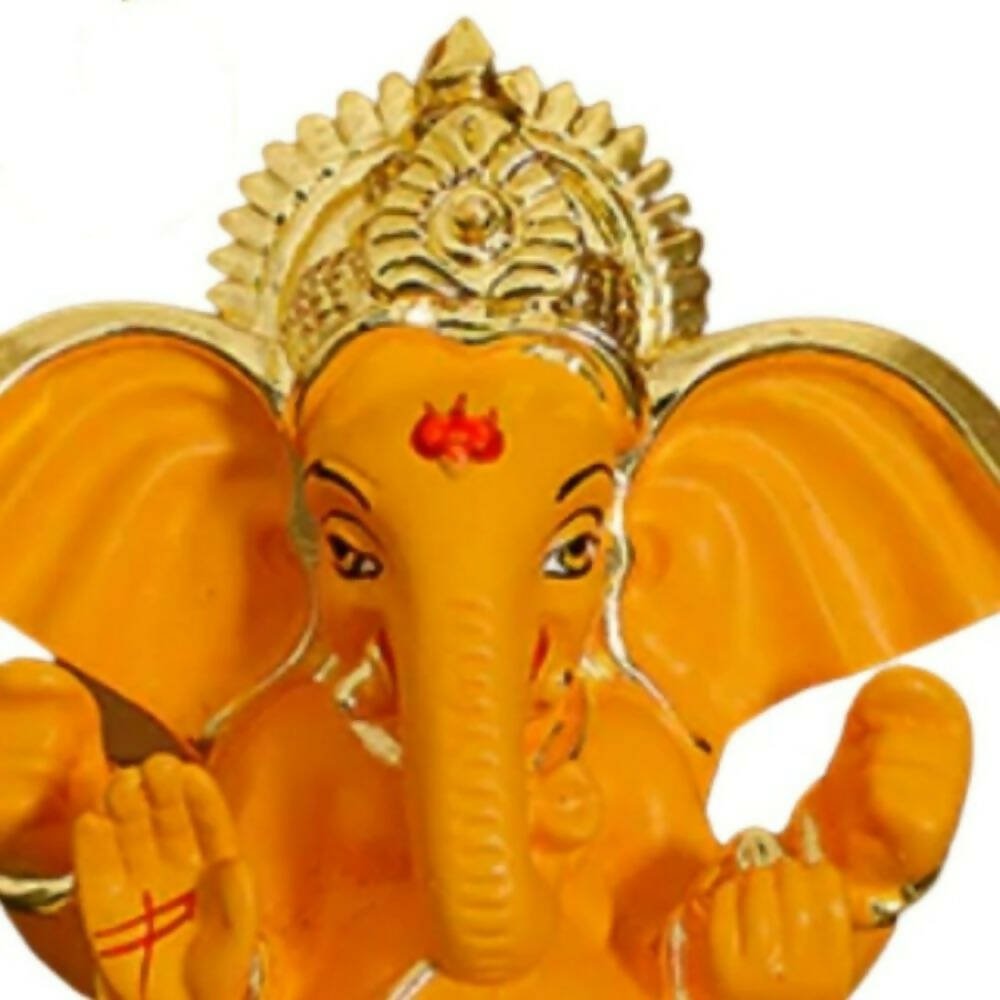 Tamas Gold - Polished Gaj Karna Ganesh Idol Orange & gold Color - Drmedicart