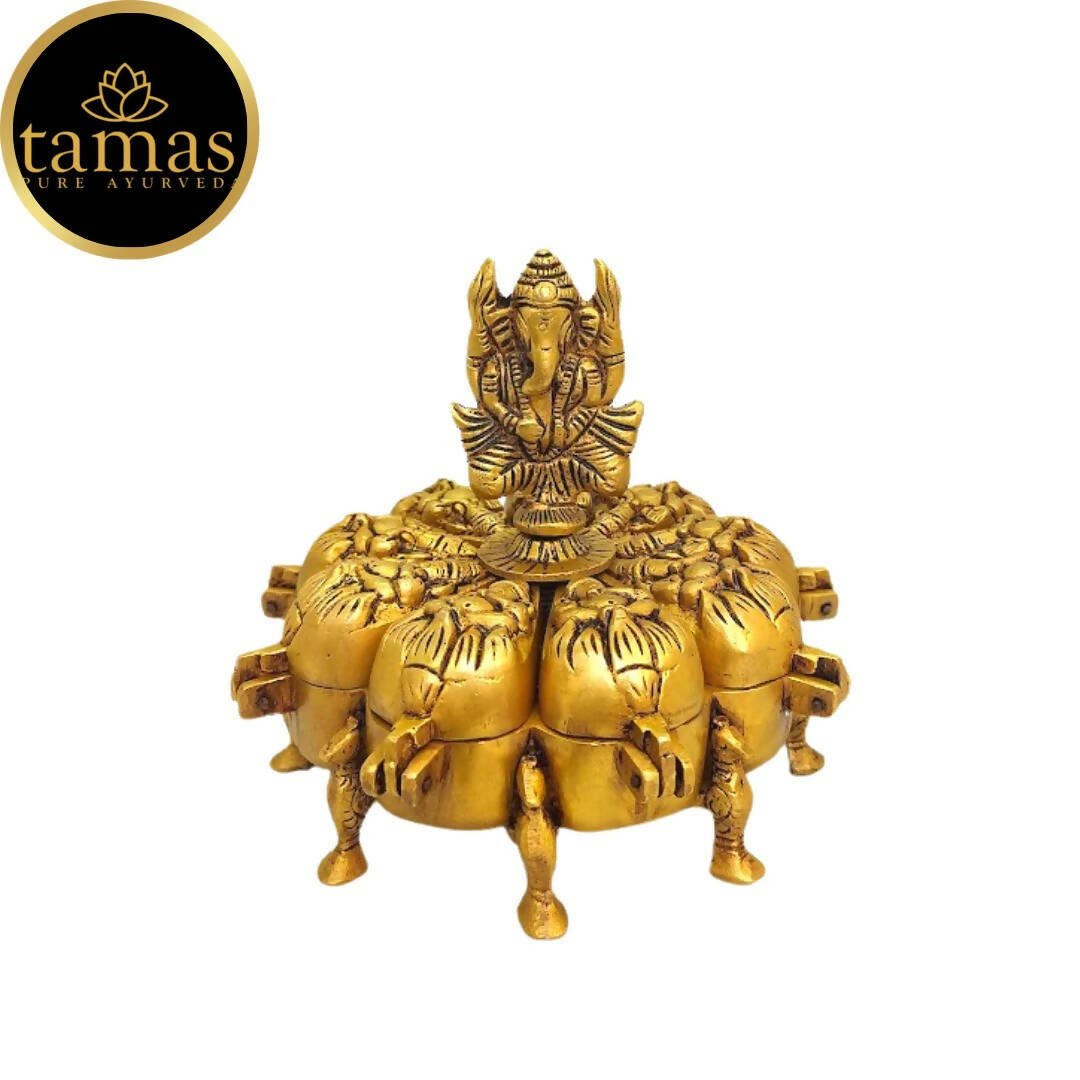 Tamas Handcrafted Brass Kumkum Box - Drmedicart