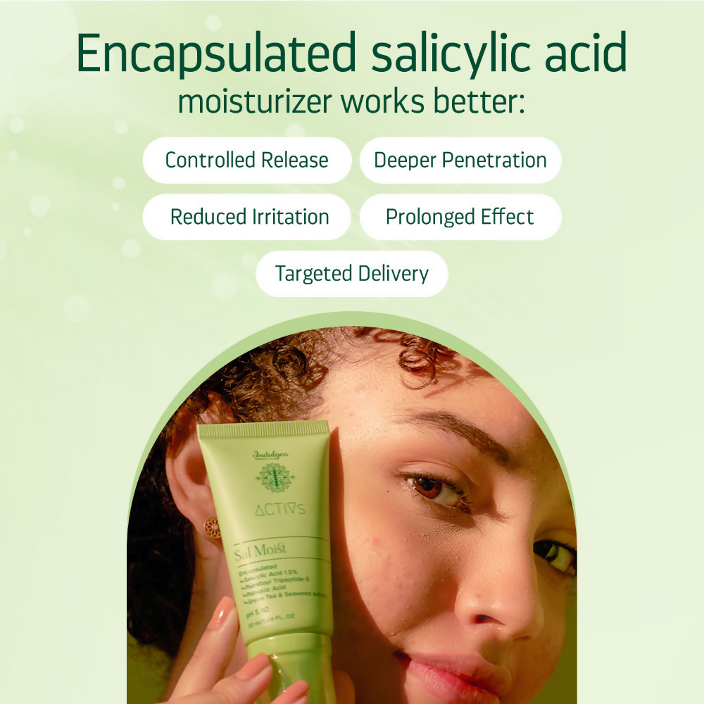 Indulgeo Essentials Sal Moist - Encapsulated Salicylic Acid Acne Healing Face Moisturiser 1.5%