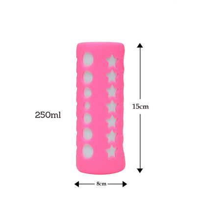 Safe-O-Kid Silicone Baby Feeding Bottle Cover Cum Sleeve for Insulated Protection 250mL- Pink