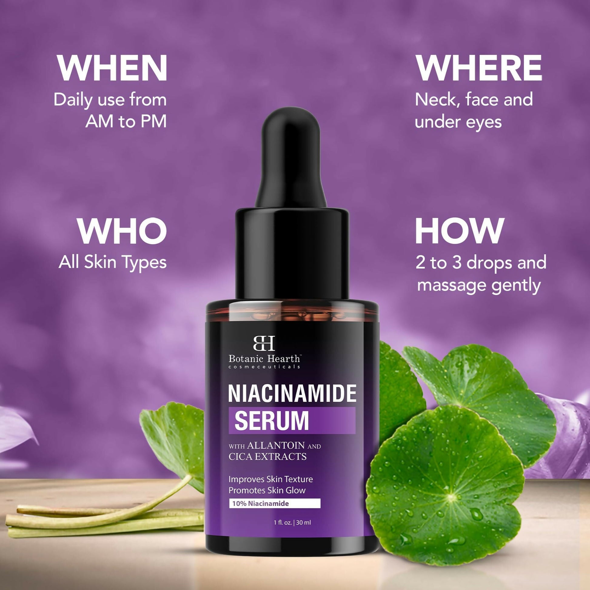 Botanic Hearth 10% Niacinamide Face Serum Minimize Pores, Correct Dark Spots, Even Skin Tone