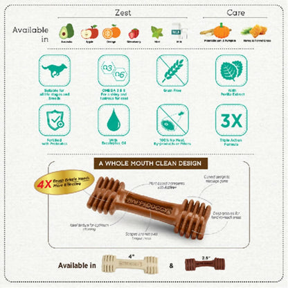 Happi Doggy Vegetarian Dental Chew Zest  - Strawberry