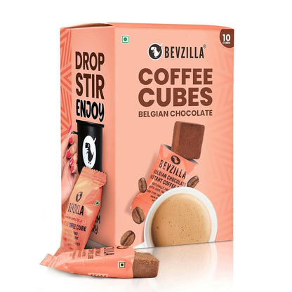 Bevzilla Instant Coffee Cubes Pack with Organic Date Palm Jaggery - Belgian Chocolate