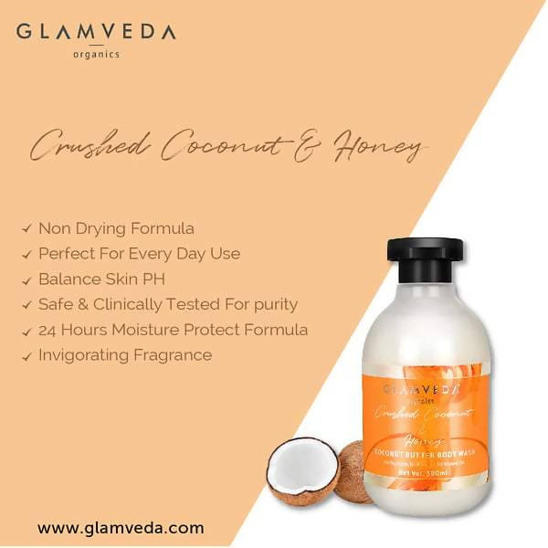 Glamveda Crushed Coconut & Honey Body Wash