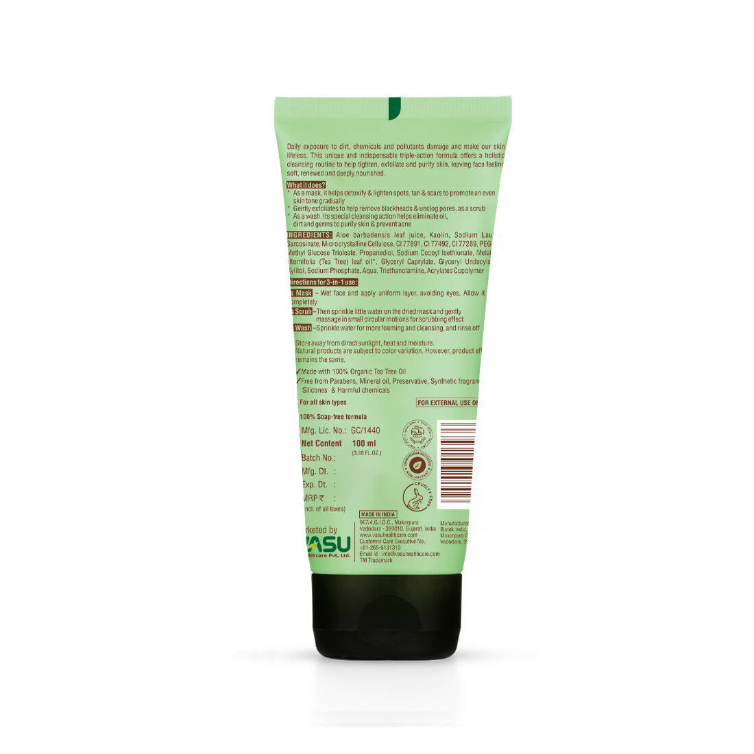 Vasu Healthcare Botanicals Tea Tree 3 in 1 Face Mask-Scrub-Wash - Drmedicart