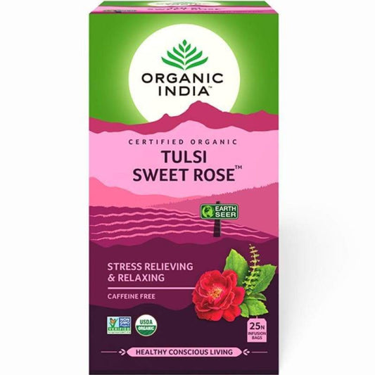 Buy Organic India Tulsi Sweet Rose 25 Tea Bags from DrMediCart, Ship from India to USA