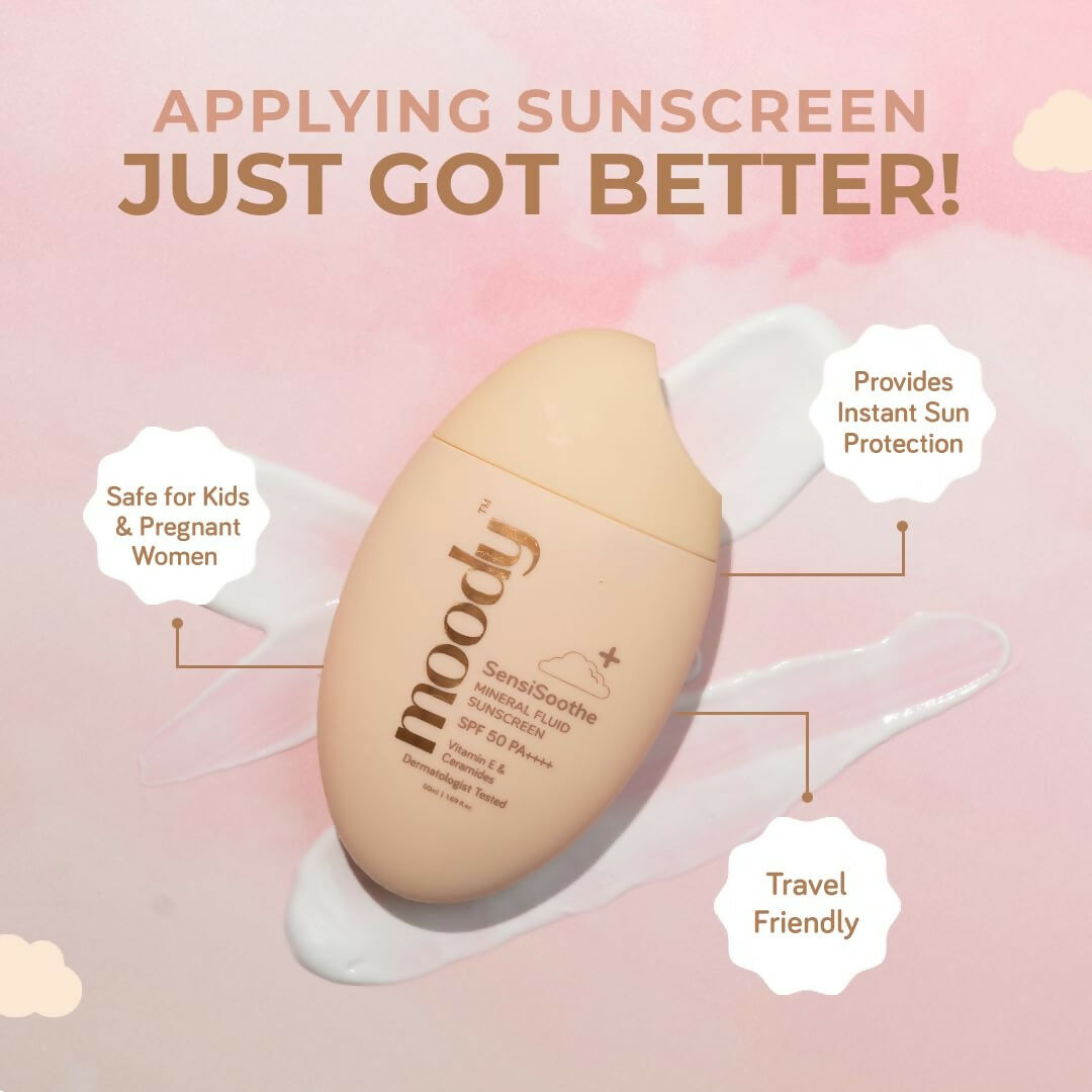 Moody SensiSoothe Mineral Brightening Sunscreen Serum with Ceramides & Rice